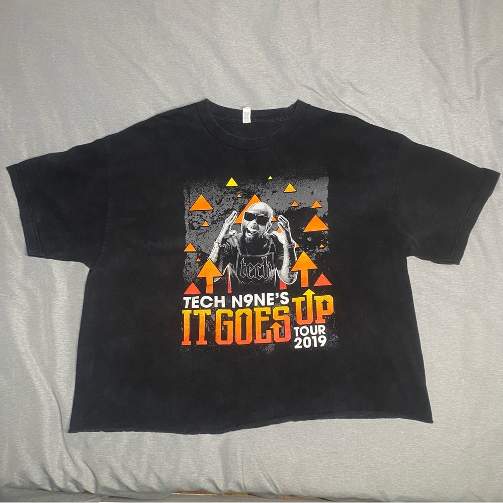 Tech N9ne It Goes Up Tour 2019 Black T Shirt Size 2XL Tour Cities All Styles Tag